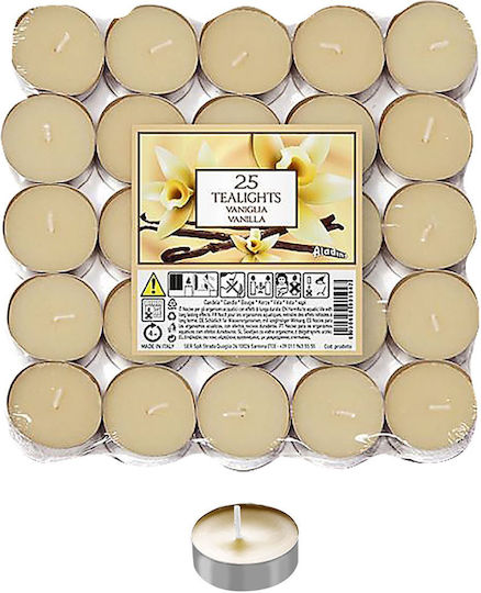 HOMie Aromatic Tealights In Burgundy Colour Up To 4 Hours Duration 25 Pieces