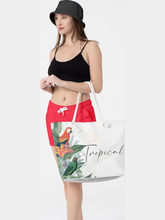 Miami Beach Fabric Beach Bag White