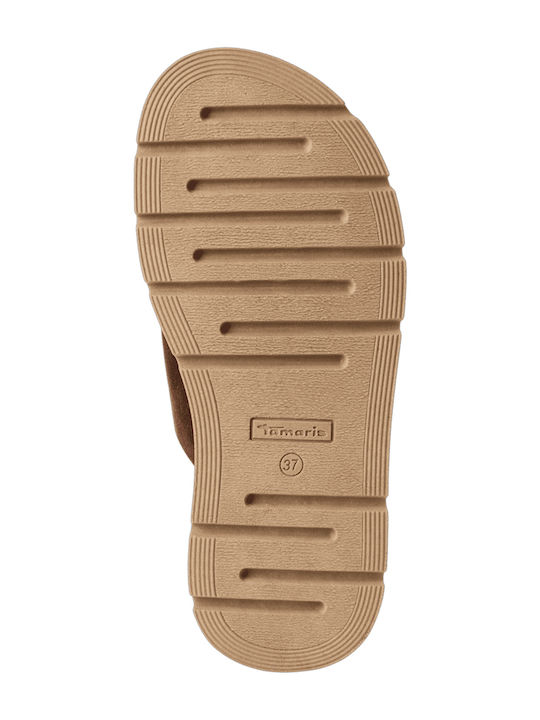Leather Women's Flat Sandals Anatomic in Brown Color