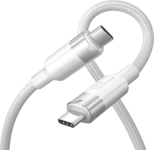 Vention It Kabel USB Typ-C 3.2 Gen2 M-M 1,0m Geflochtenes Aluminium Weiß Trgwf