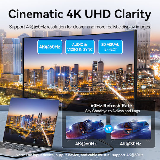Vention Converter Usb-c To Hdmi Cable 4k60hz 1.5m Cribg