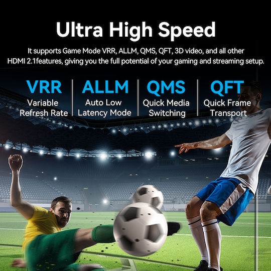 Vention Hdmi Cable 2.1 8k60hz Braided Ultra Thin 2.0m Alogh