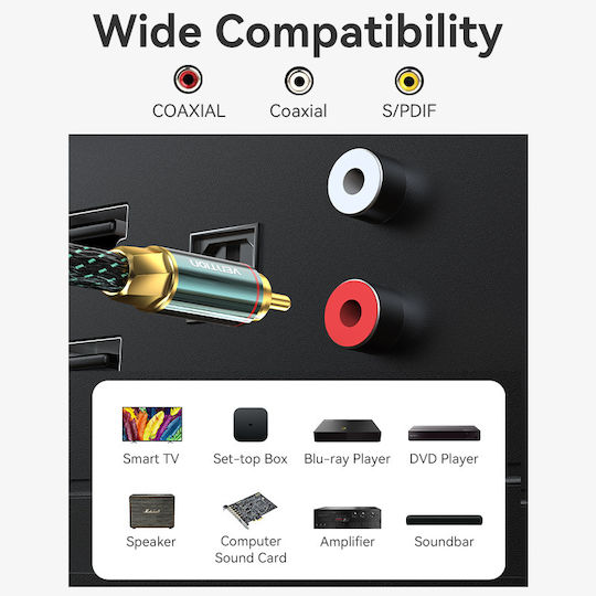 Vention Audio Digital Коаксиален RCA Кабел 5.0м Bctgj