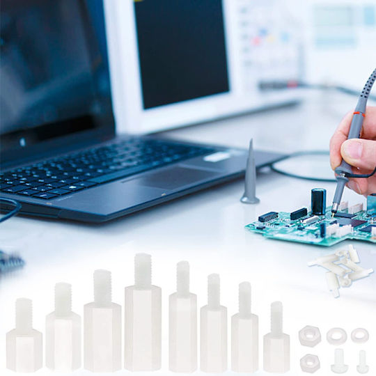 Set Distanțiere Hexagonale Bărbat-Femeie M2.5 M3 Pentru PCB Din Plastic Nylon Nuci Și Șaibe Albe
