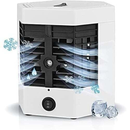 Mini Portable Air Conditioner Foxmag24 Cooling Humidifying Air Purifying Function White