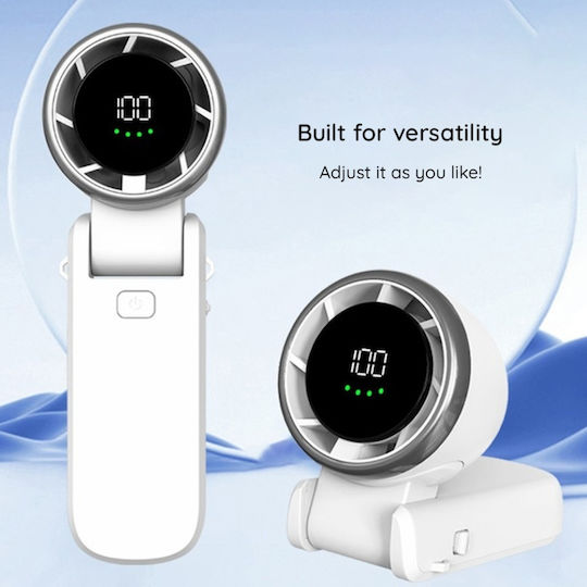 Mini Ventilator Portabil A9 Display Led 5 Viteze Usb-c Baterie Reîncărcabilă 5000mah Roz Silentios