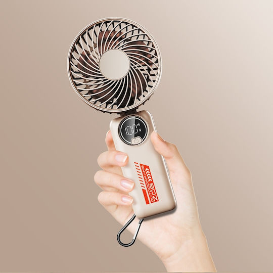 Portable Fan Led Display Z8 3 Speeds Usb-c 2a 3600mah Compact Lightweight Green