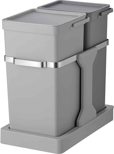 Eko Eko Waste Bin Made of Inox with Oscillating Lid Grey 35lt