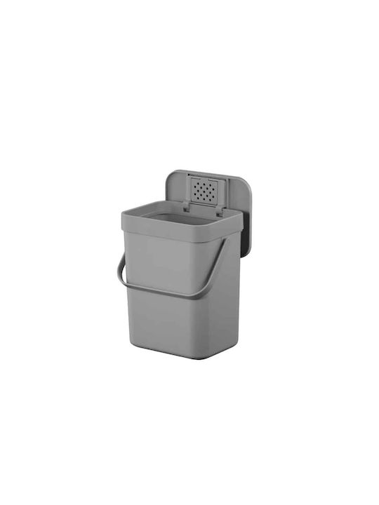 Eko Coș de Gunoi Plastic pentru Dulap Gri 5lt 1buc
