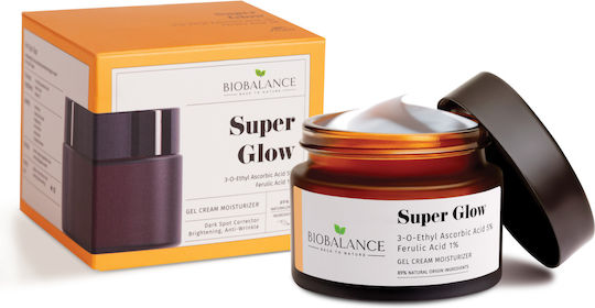 Alpaya Dermaceuticals Super Glow 5% Аскорбинова Киселина + 1% Ферулова Киселина Крем За Лице За Против Стареене И Регулация На Омазняването С Хиалуронова Киселина И Витамин С 50мл