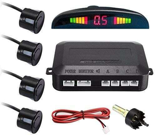 Senzoare de Parcare Auto Kit cu 4 Senzori Afișaj Led Alertă Sonoră Teox