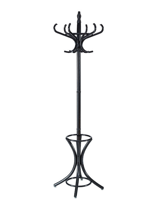 Costway Wooden Coat Rack with Umbrella Holder Black