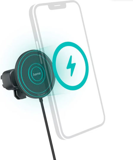 Hama Magcharge Încărcător Auto Wireless Fc15 201697 15w Negru