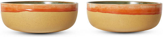 HK Living Ceramic Salad Bowl Brown 25x25x9cm