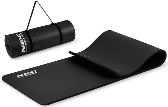 NEO Sport Στρώμα Γυμναστικής Pilates Μαύρο με Ιμάντα Μεταφοράς (183x60x1.5cm)
