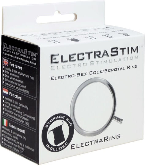 Electrastim Electraring Solid Metal Cock Ring pentru Electro-stimulare în Culoare Negru