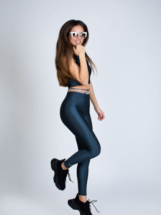 Jacqueline Shiny Ежедневна Женски Дълга легинси Бляскави Въглища