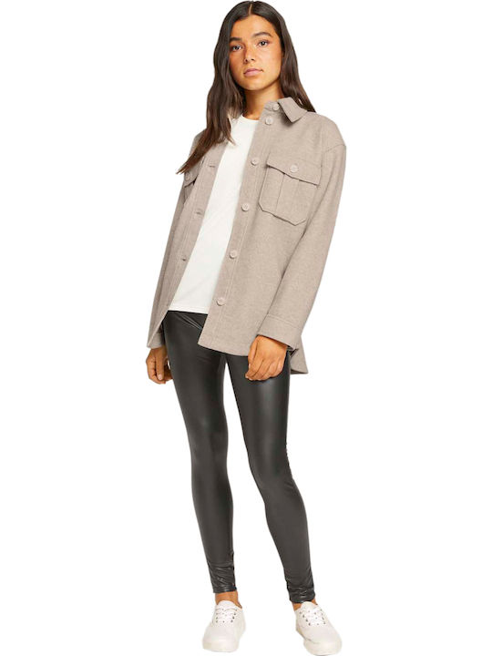 Täglich Frauen Lang Leggings Fleece-Beschichtung Schwarz