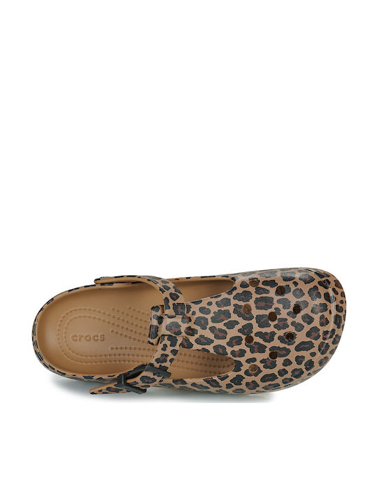 Crocs Classic Mary Jane Γυναικεία Σαμπό Καφέ
