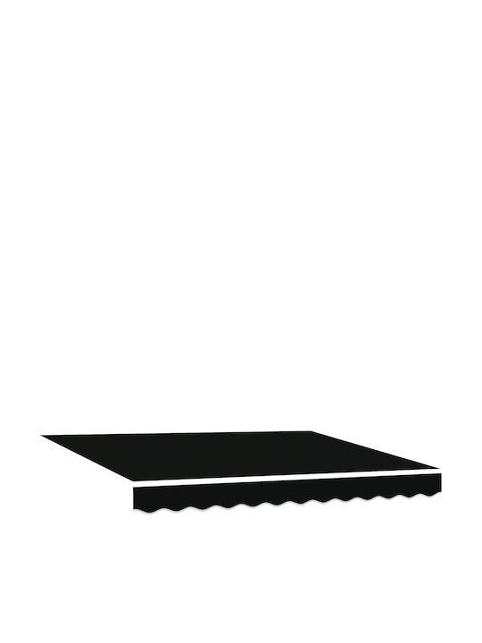 vidaXL Τέντα Βεράντας με Led Μαύρη 3.5x2.5m