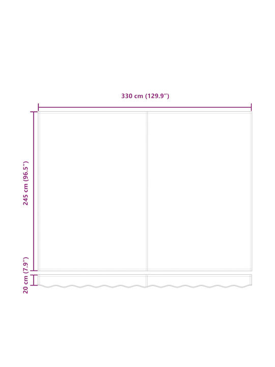 vidaXL Τέντα Βεράντας με Led Μαύρη 3.5x2.5m