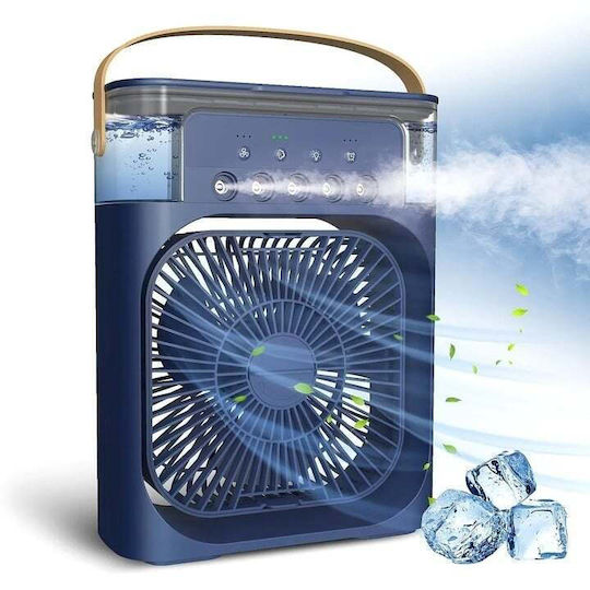 Mini aparat de aer condiționat portabil rezervor de apă 600 ml vapori de apă ventilare umidificator purificator albastru