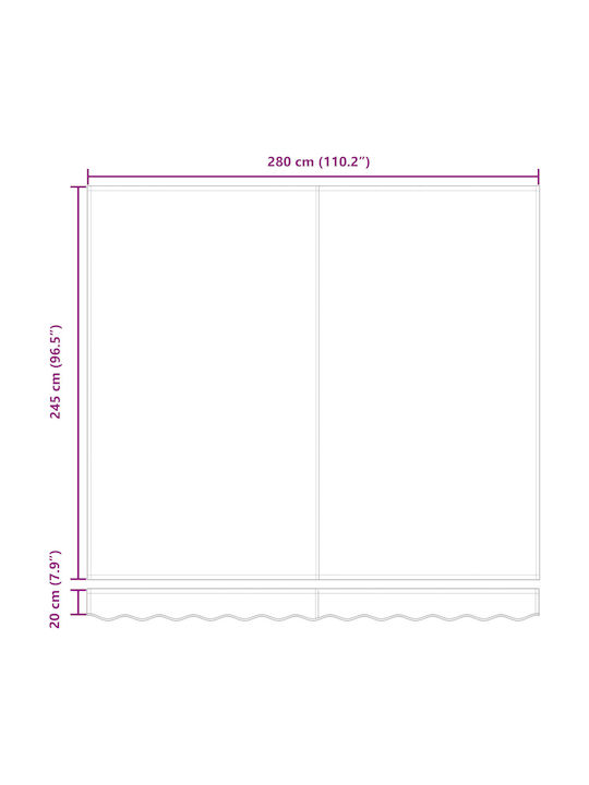 vidaXL Τέντα Βεράντας Πολύχρωμη 3x2.5m