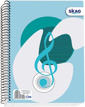 Skag Spiral Notebook Music A4 40 Sheets 1pcs (Μiscellaneous Designs)
