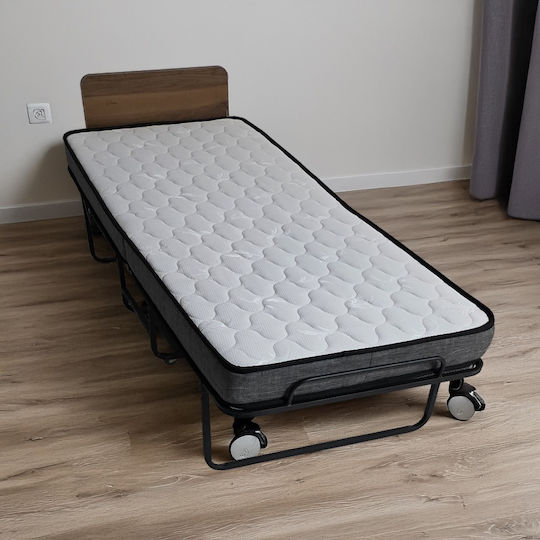 Klappbett mit Matratze 13cm Einzel Schwarz 190x80cm