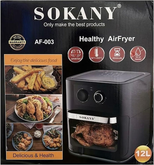 Sokany Air Fryer 10lt Μαύρο SK-003