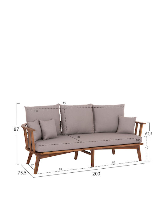 Set Mobilier Exterior Harra 4 Piese Natural Cu Perne