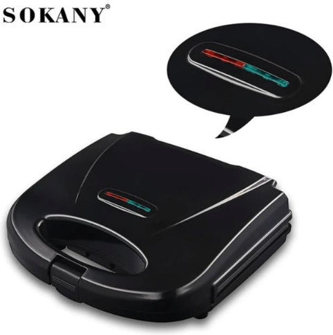 Sokany Sandwich Maker for 2 Sandwiches 750W Black