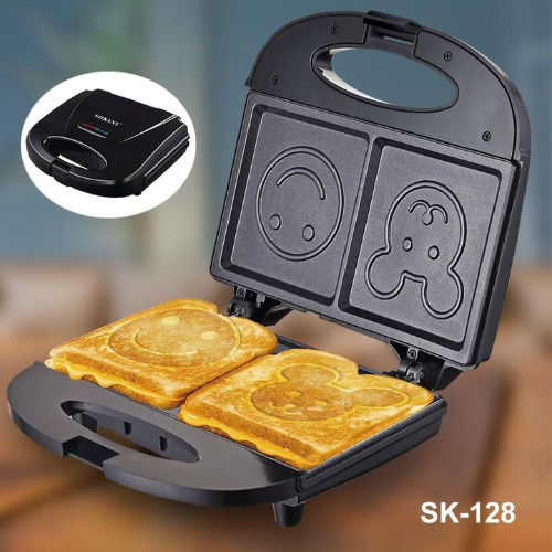 Sokany Sandwich Maker for 2 Sandwiches 750W Black