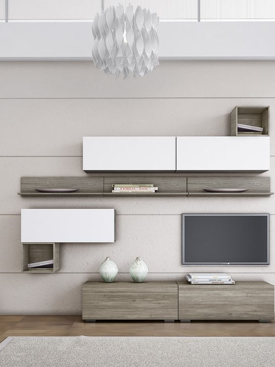 Wohnzimmer TV-Einheit Smart No 5C Weiß L292xB45xH180cm