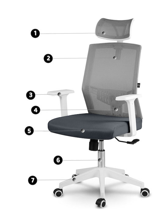 Rotar Reclining Office Chair with Adjustable Arms Gray Sofotel