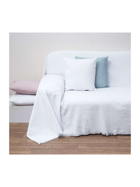 Anna Riska 1554 Three-Seater Sofa Throw Jacquard 180x280cm White
