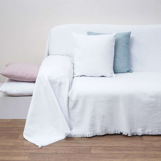 Anna Riska 1554 Four-Seater Sofa Throw Jacquard 180x320cm White