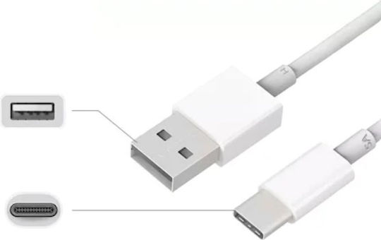 Cablu USB 2.0 USB-C Masculin - USB-A Alb 1m DMP99SMBM