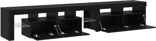 Stand TV cu Iluminare LED Neagră Stejar M90xA35xÎ40cm