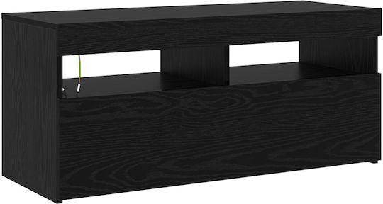 Stand TV cu Iluminare LED Neagră Stejar M90xA35xÎ40cm
