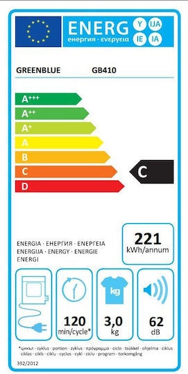Green Blue GB410 Wäschetrockner 3kg mit Kondensator