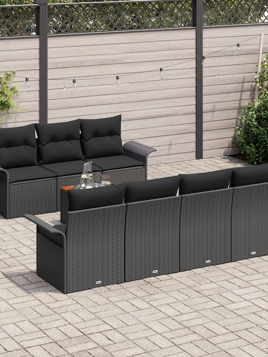 Zweisitziges Sofa Außenbereich Rattan mit Kissen 55x55x37cm