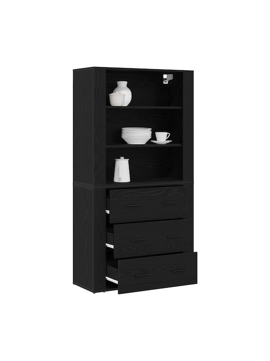 Kleiderschrank Büro aus MDF Black Oak 80x33x150cm