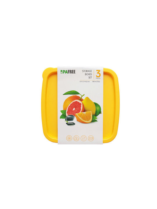 Excellent Houseware Lunchbox Kunststoff Transparent Geeignet für die Mikrowelle 1000ml 3Stück