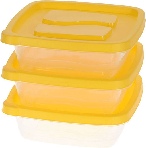 Excellent Houseware Set Cutii De Prânz Din Plastic Transparente 1lt 3 Bucăți
