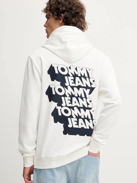 Tommy Hilfiger Φούτερ Εκρού με Κουκούλα