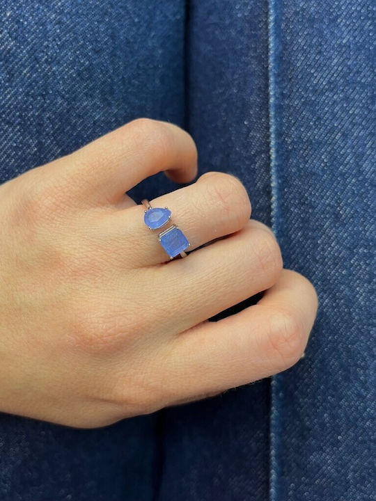 Mentzos Damen Ring mit Steinen aus Silber