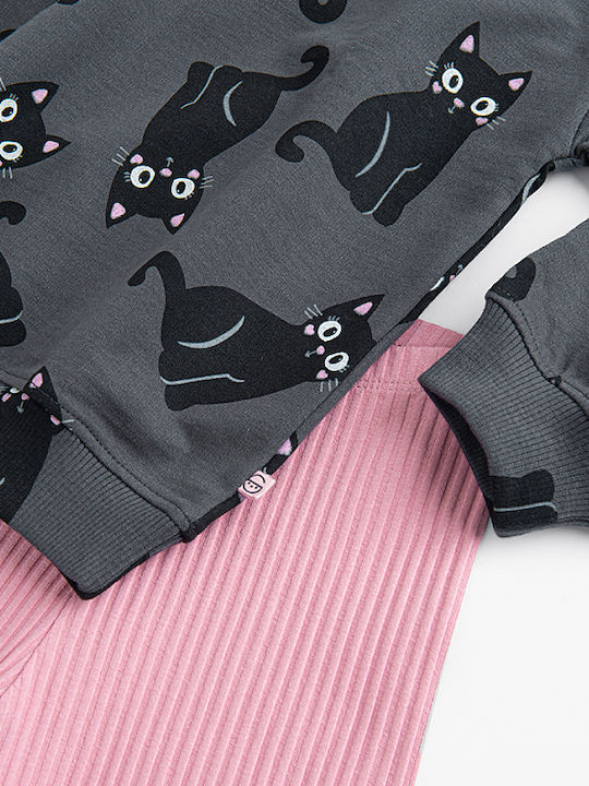 Kids' Set with Leggings Winter 2pcs Black, Pink