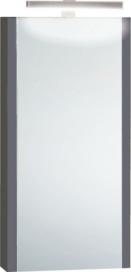 Pro Bagno Καθρέπτης Μπάνιου Led από Μοριοσανίδα με Ντουλάπι 40x80cm Μαύρος