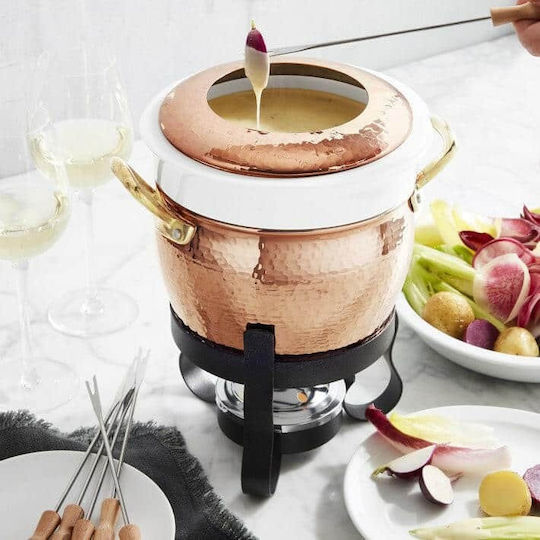 Ruffoni Vas pentru Fondue Electric din Porțelan Gri 13x16buc
